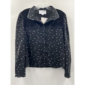 The Shirt Rochelle Behrens Women’s Long Sleeve Black Hearts Grale Shirt S NWT